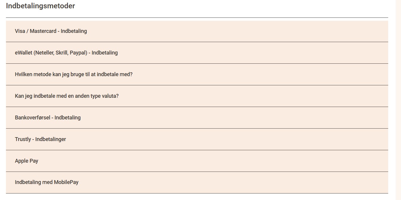 Indbetalingsmetoder Maria Casino