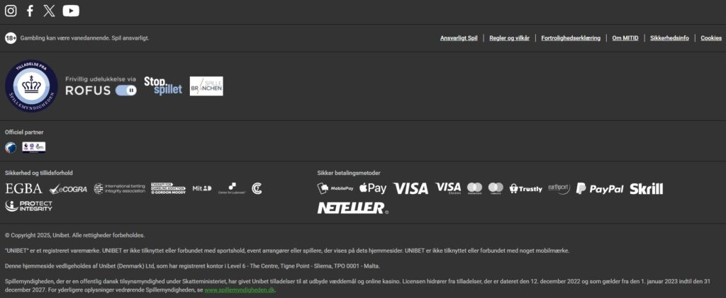 Stærke sikkerhedsforanstaltninger på Unibet