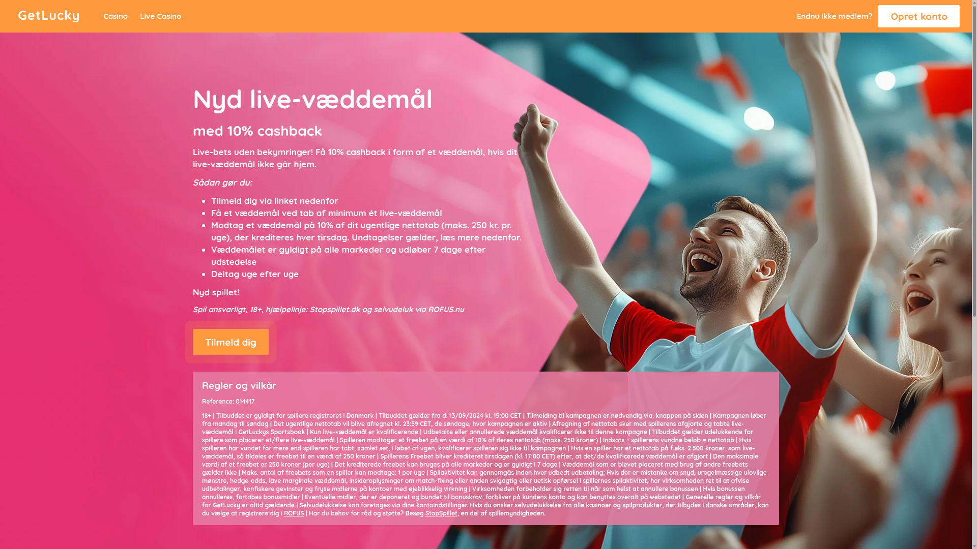 GetLucky Cashback kampagne